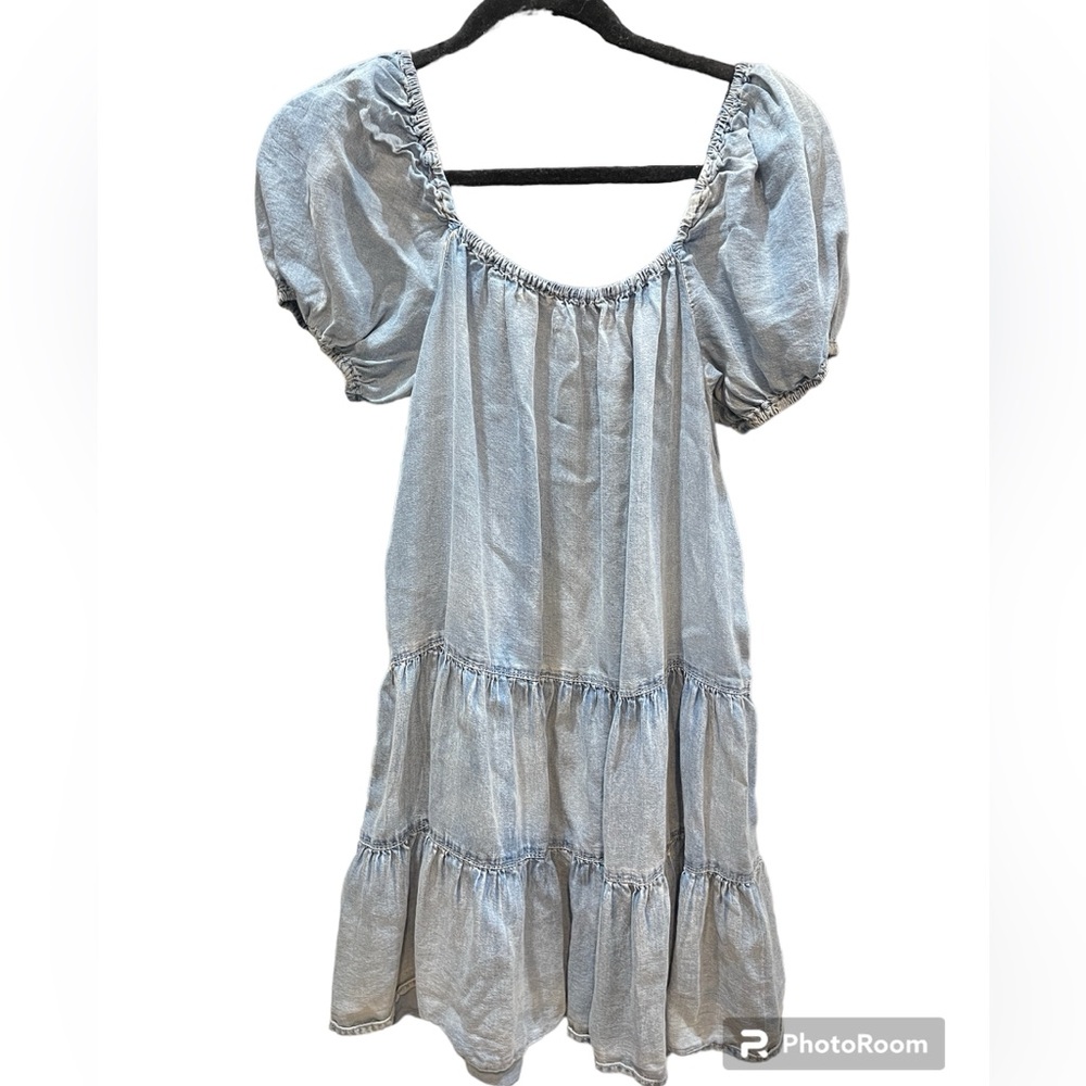 NEW, Mustard Seed, Chambray/Denim Short Sleeved Dress, Size Small - Picture 12 of 16